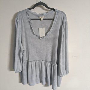 NWT Size3x Baby Blue Long Sleeve Shirt